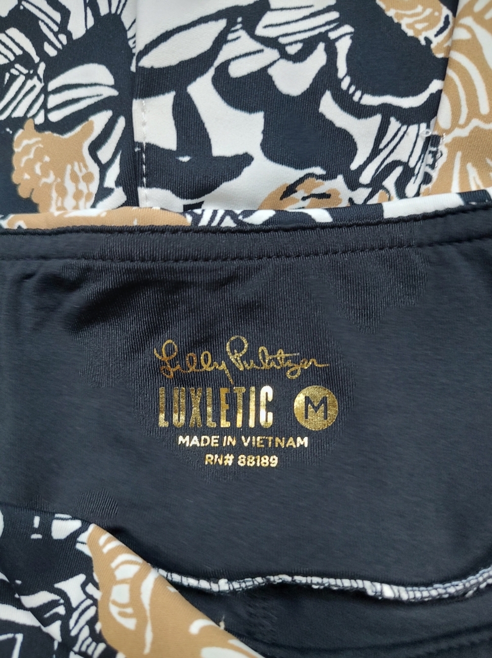 Lilly Pulitzer Luxletic UPF+50 Ressi Skort Gold Black Tennis Golf Pickleball M - Picture 3 of 13
